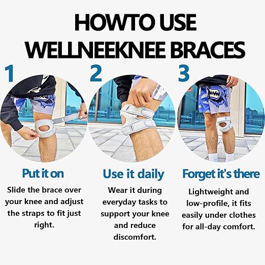 Knee Brace for Women Men Adjustable Support with Cushioned Silicone Pad Anatomical Cut Design for Men Women Athletic Training Patellar Tendon Support (Black)