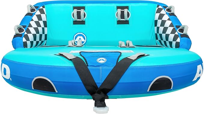 Airhead Mable Inflatable Towable Tube, 1-4 Rider Models, Dual Tow Points, Full Nylon Cover, EVA Foam Pads, Patented Speed Valve, Boat Tubes and Towables