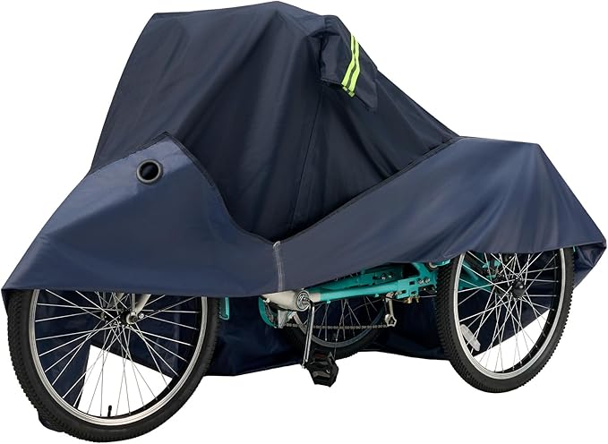 VIRIBUS Bike Cover, Outdoor Waterproof Bicycle Cover for 1-2 Bikes, Adult Tricycle Cover with Lock Holes & Windproof Buckle, 210D Bike Outdoor Storage Cover for Mountain Bike Road Bike Electric Bike
