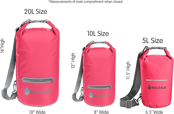 Skog Å Kust DrySak - Roll Top Waterproof Bag for Travel & Outdoors - 5, 10 & 20 Liter sizes