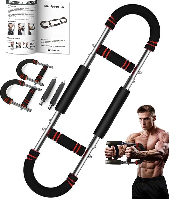 Twister Arm Trainer, 66-170lb Adjustable Chest Workout Equipment Power Twist Arm Trainer, Forearm Strengthener, Portable Spring Resistance for Home Fitness