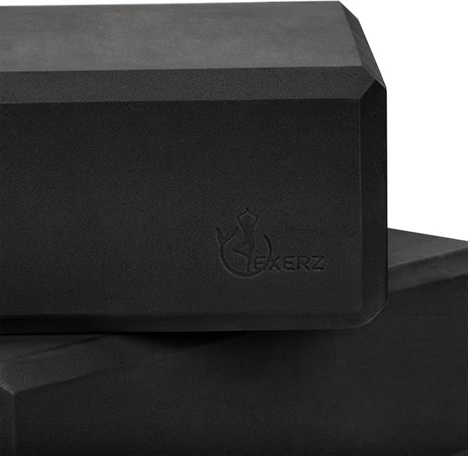EXERZ Yoga Blocks 2 pack, Gym Blocks, Exercise Workout Fitness Bricks, Pilates Stretch Handstand Non-Slip