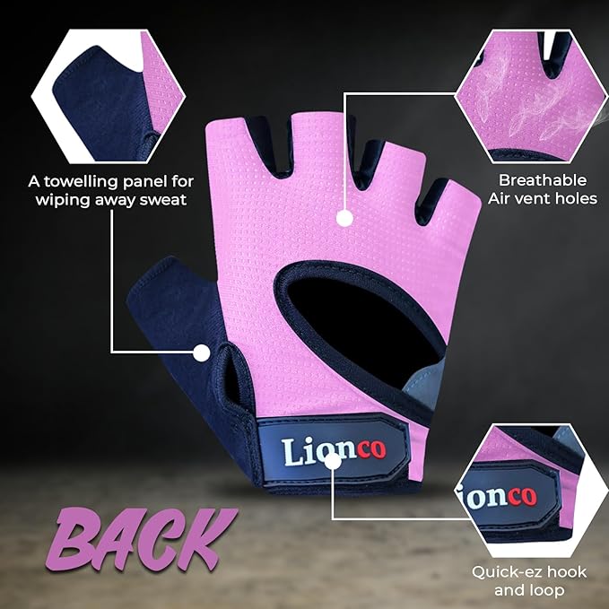 LIONCO Workout Gloves for Men Women,Weight Lifting Gloves with Breathable Gel Padded Excellent Grip for Gym Exercise,Cycling,Weightlifting,Fitness Training,Pull Ups and Climbing and Rowing