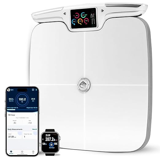 Premium Smart Digital Body Weight Scale FSA or HSA elegible - 8 Electrodes – 56+Metrics -Rechargeable- WiFi & Bluetooth - Full Body Analysis -Track Body Fat, Muscle Mass, Fat Percentage, Sleek Design
