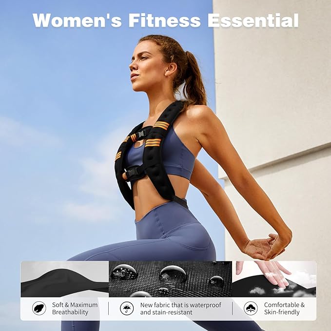 Weighted Vest for Women and Men, 10lb/12lb/16lb Weight Vest Women Man, Strength Training Weight Vests with Reflective Stripe, Exercise Equipment for Running, Training Workout, Jogging, Walking