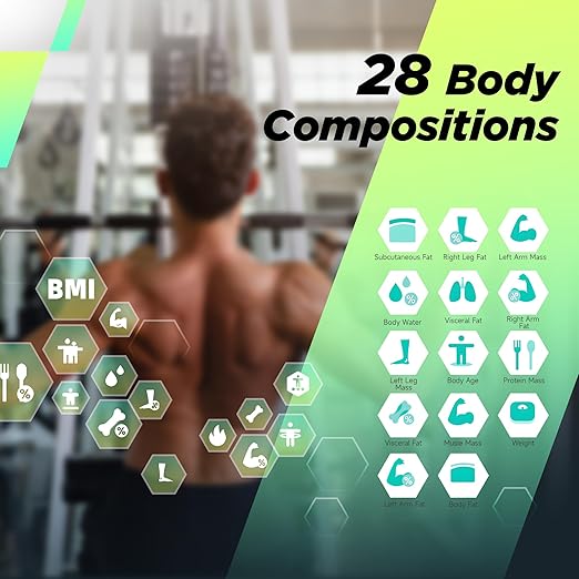 Runstar Scale for Body Weight and Fat, BMI Muscle Mass to 28 Measurements, FSA&HSA Eligible Digital Bathroom Scales 8-Electrode with Voice Prompt High Accurate Bluetooth Weight Scale