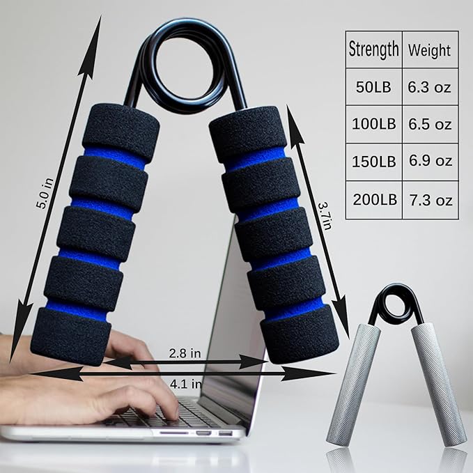 Grip Strength Trainer, Metal Non-Slip Grip,Heavy Duty Grip Strengthener,Wrist Forearm and Hand Exerciser