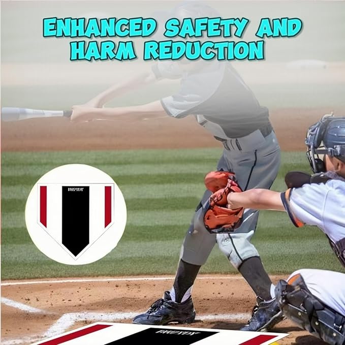 Baseball Home Plate - 17" Tri-Color Blended Rubber Mat for Pitching & Hitting Practice,Softball Training | 0.6lbs Lightweight,Portable Design with Carry Bag,All-Weather Baseball Bases