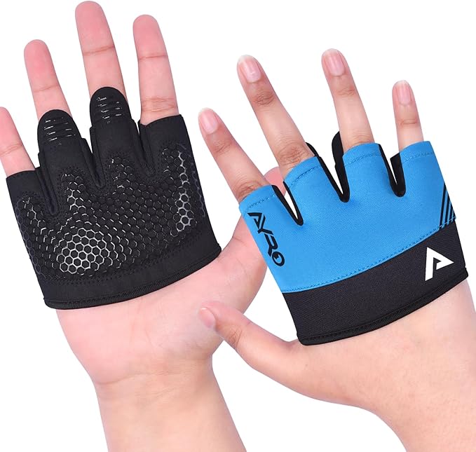 AYRO Minimal Workout Gloves, Short Partial Gym Weight Lifting Gloves Grip Pads for Men & Women with Full Palm Protection & Extra Grip, Best for Weightlifting, Training, Gym & Hand Support