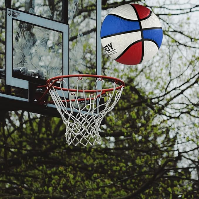 Size 5(27.5") Youth Premium Rubber Basketball for Kids Indoor Outdoor Basketball with Needle, Pump and Carry Bag