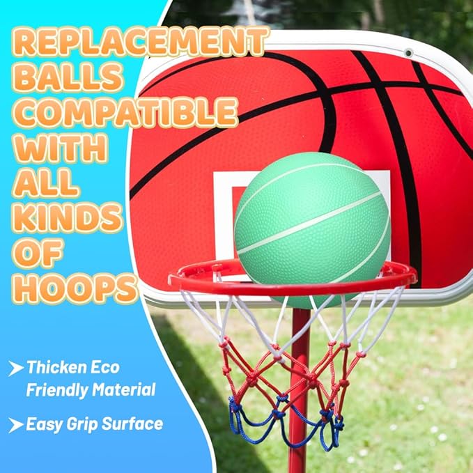 6 Inch PVC Mini Basketball for Indoor Hoops, 6" Rubber Small Toddler Basketball for Over Door Hoop, Little Pool Basketballs for Kids, Outdoor Sand Beach Toy Ball Stocking Stuffer(4 PCS with Air Pump)