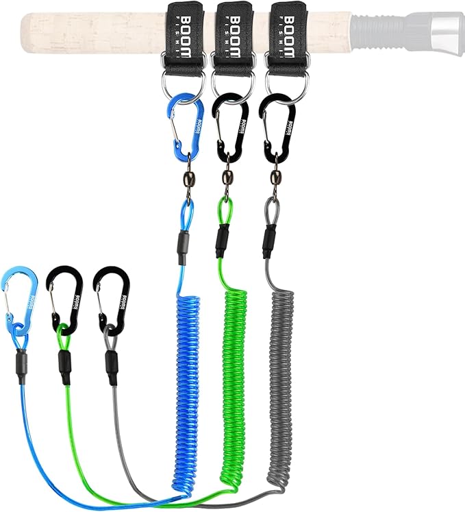 Booms Fishing T02 Fishing Pole Tether, Kayak Paddle Leash, Paddle Board Fishing Accessories, Heavy Duty Fishing Lanyard for Fishing Tools/Rods/Paddles