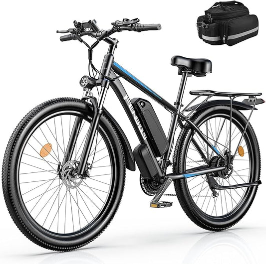 Electric Bike for Adults, 1500W Peak Motor Ebike, 36 MPH, 48V Battery, Up to 80 Miles Range, 27.5" Electric Mountain Bike with 21-Speed, Suspension, Turn Signals and Disc Brakes