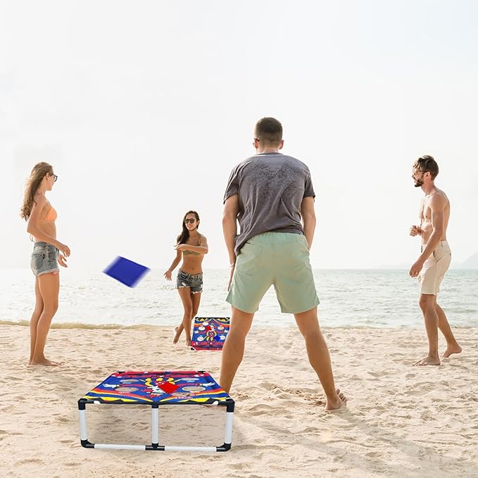 Portable Cornhole Set with 2 Collapsible Cornhole Boards, 8 Cornhole Bean Bags and Carrying Case for Yard Toss Game, Indoor Outdoor Camping Games for Adults Family (3 x 2-feet)