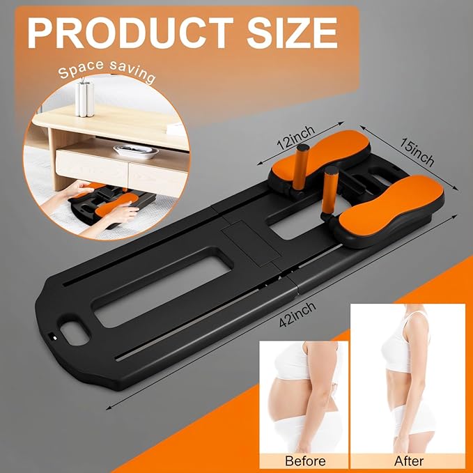 Pilates Board, Pilates Reformer Set, Portable Ab Core Trainer, Multifunctional Abdominal Board, Portable pilate Reformer, Foldable Pilates Reformer Board for Home