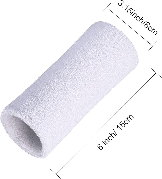 Willbond 6 Inch Wrist Sweatband Sport Wristbands Elastic Athletic Wrist Bands for Sports 2 Pieces