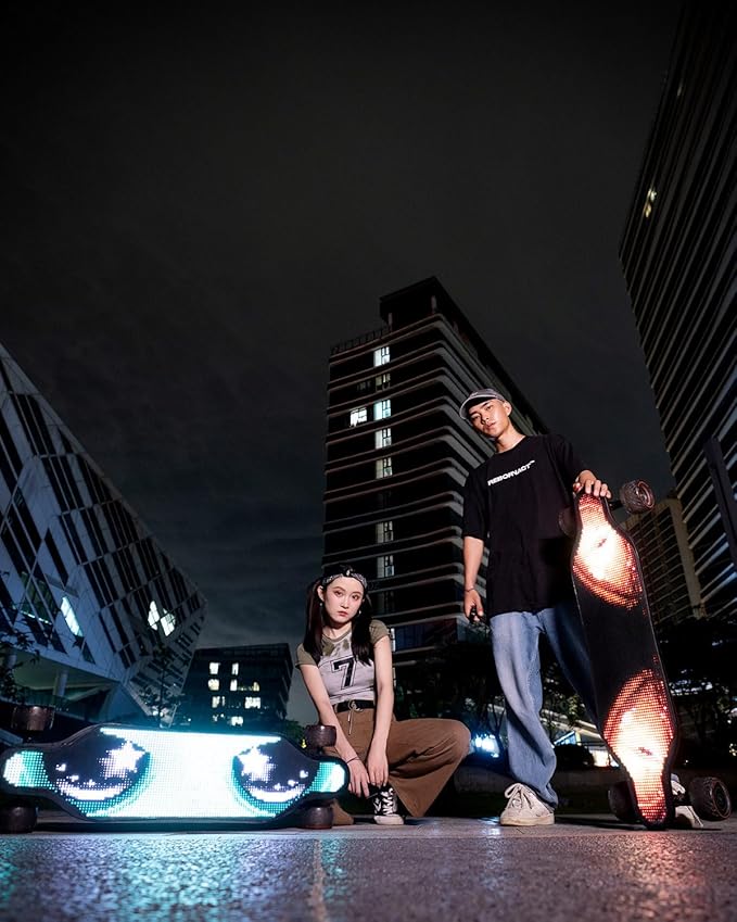 S3/Pixel Rider Electric Skateboards with Remote and Swappable Battery/Top Speed 28 Mph/2 * 600W Motors/12Miles/25Miles Max Range Electric Longboards for Adult＆Beginner