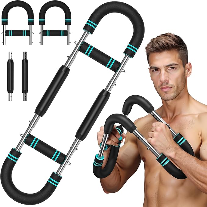 Twister Arm Trainer,40-100lb Adjustable Chest Workout Device,Portable Power Twister Bar,Twist Arm Trainer,Forearm Strengthener Exerciser Spring Resistance for Home Fitness