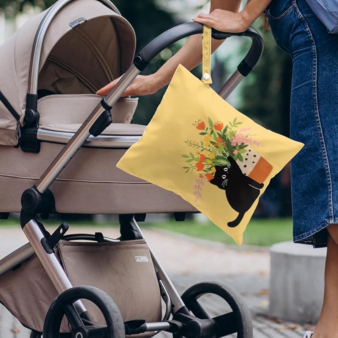 4 Pack Cute Wet Bag Waterproof Washable Reusable Wet Dry Bag for Swimsuit Clothes Cloth Diaper Travel Beach Pool Yoga Gym Party Camping Toiletries Travel Beach Essentials,Bow Checkered Duck Gifts