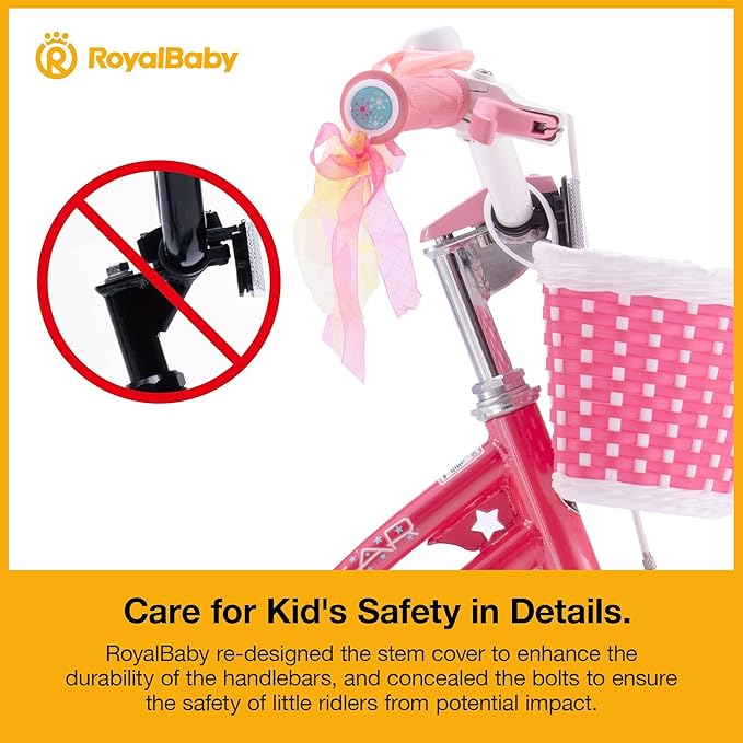 RoyalBaby Girls Bike EZ Bike Stargirl Training Free Balance to Pedal Easy Learning Bicycle, 12-20 Inch for Toddlers & Big Kids.