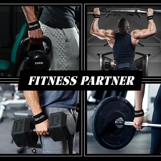 Lifting Straps, Lifting Wrist Straps for Weightlifting, Weightlifting Straps with Padded Neoprene, Gym Straps for Strength Training, Bodybuilding, Weight Lifting Straps for Men and Women