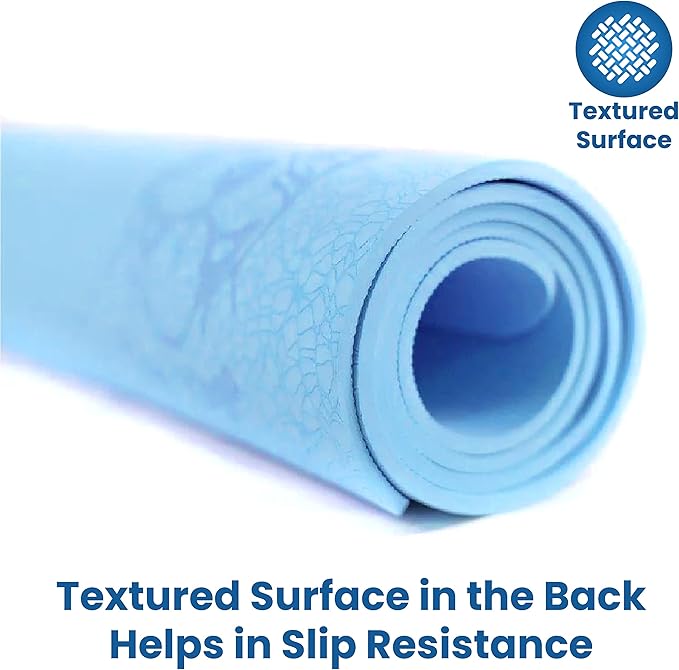 Koa Yoga Mat Essential TPE, Latex-free, Eco-friendly, Non-toxic, Non-slip, thick mat 6' x 2' x 8mm and a Donation to Charity