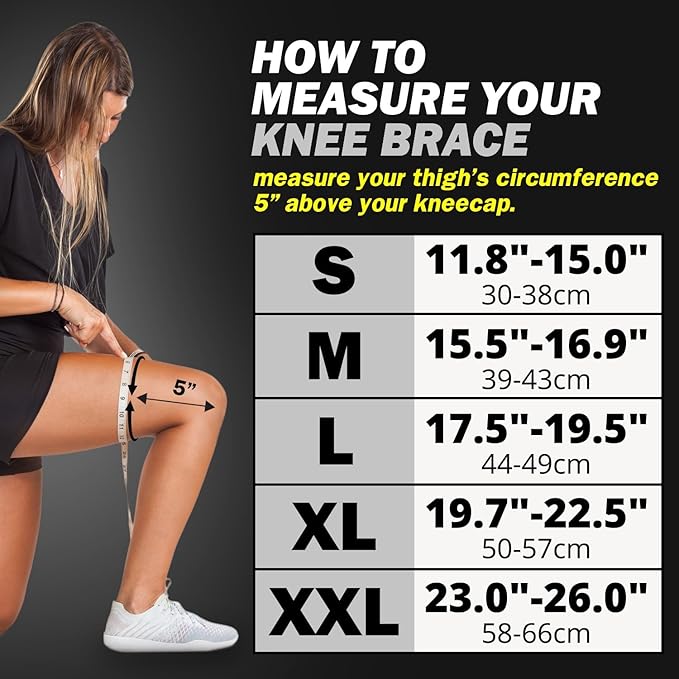 POWERLIX Knee Compression Sleeve (Pair) - Best Knee Brace for Knee Pain for Men & Women – Knee Support for Running, Basketball, Volleyball, Weightlifting, Gym, Workout, Sports