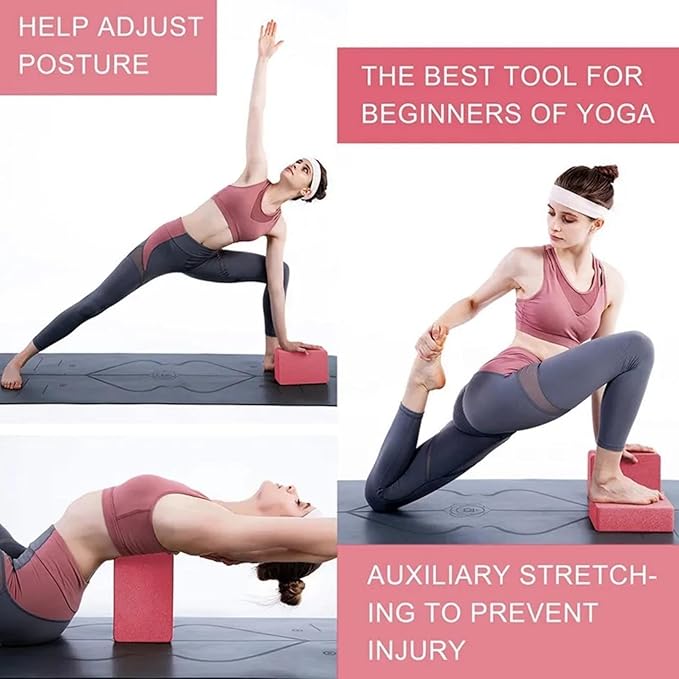 Yoga Block - Unsupported Latex Eva foam - Soft non slip surface with bevel for yoga, pilates, meditation - Yoga accessories for stability, balance and deep stretching