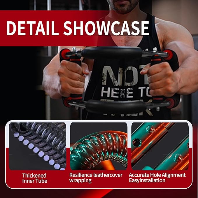 Twister Arm Trainer,Adjustable 66-110lbs Chest Workout Equipment for Men & Women,Ergonomic Home Gym Strength Trainer with Anti-Slip Handles & Carry Bag