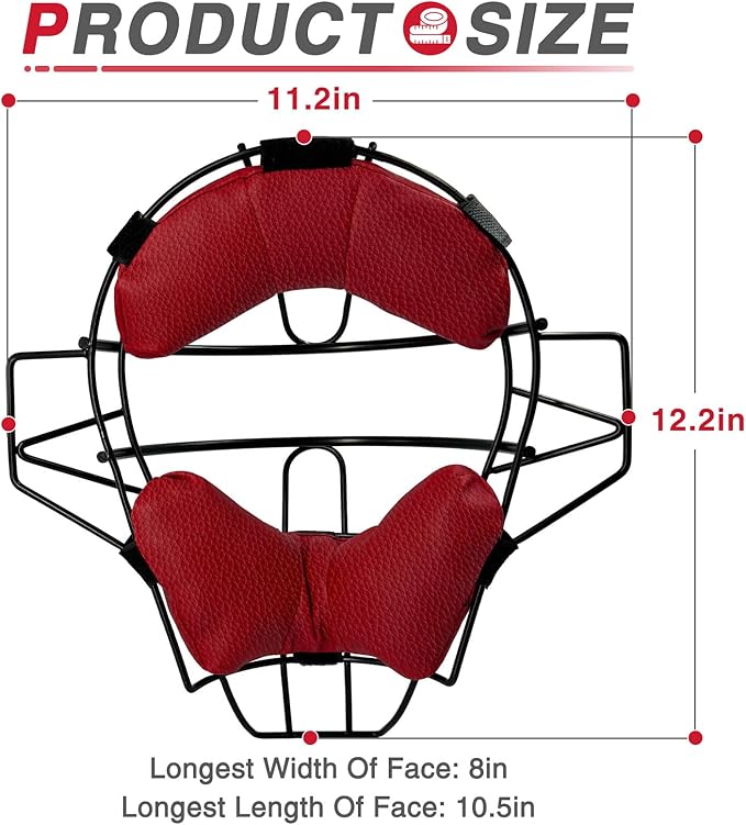 Baseball Catcher Mask Umpire Mask,Full-Face Protection Mask for Baseball,Lightweight Secure Fit Provides Maximum Protection and Comfort – Does Not Obstruct View