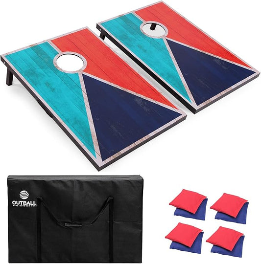 Cornhole Set 4x2 and 3X2 Regulation Size Corn Holes Sets with Carrying Bags & 8 Bean Bags Cornhole Boards Bean Toss Games for Adults Family Outdoor Beach Lawn Outside Backyard Games
