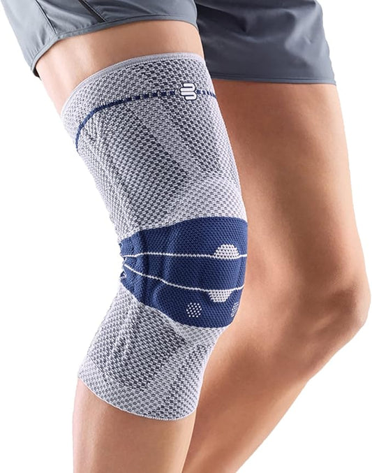 Bauerfeind - GenuTrain - Knee Brace - Targeted Support for Pain Relief and Stabilization of The Knee, Provides Relief of Weak, Swollen, and Injured Knees- Size 2 - Color Titanium