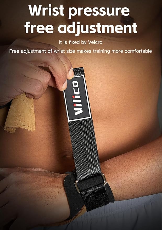 Leather Weight Lifting Gloves Wrist Straps for Weightlifting, Adjustable Weight Lifting Straps Cobra Grips, Gym Strap Gym Gloves for Men Women