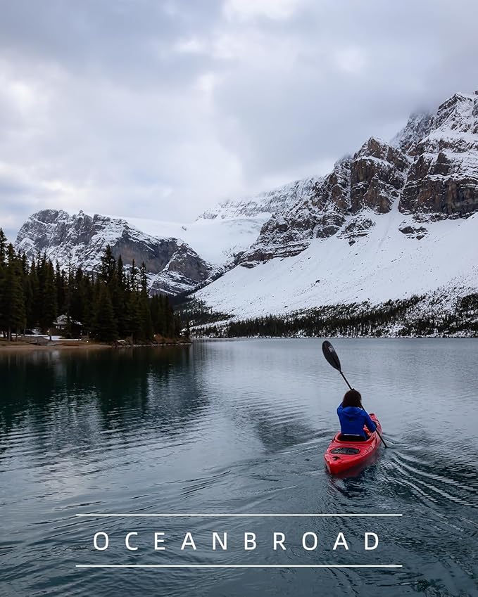 OCEANBROAD Carbon Fiber Kayak Paddle 90.5in/230cm, 86in/218cm for Adults Kayaking Boating Canoeing Oar with Paddle Leash