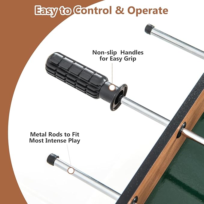 Goplus Folding Foosball Table, 27” Wooden Soccer Game Table with 2 Footballs & Score Keepers, Indoor Outdoor Portable Football Game Set for Kids Adults, Arcades, Bars, Parties, Family Nights