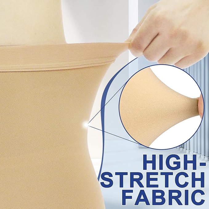 beister Medical Compression Pantyhose for Women & Men, 20-30mmHg Graduated Support Tights, Opaque Footless Waist High Compression Stockings & Leggings for Varicose Veins, Edema, Flight, DVT