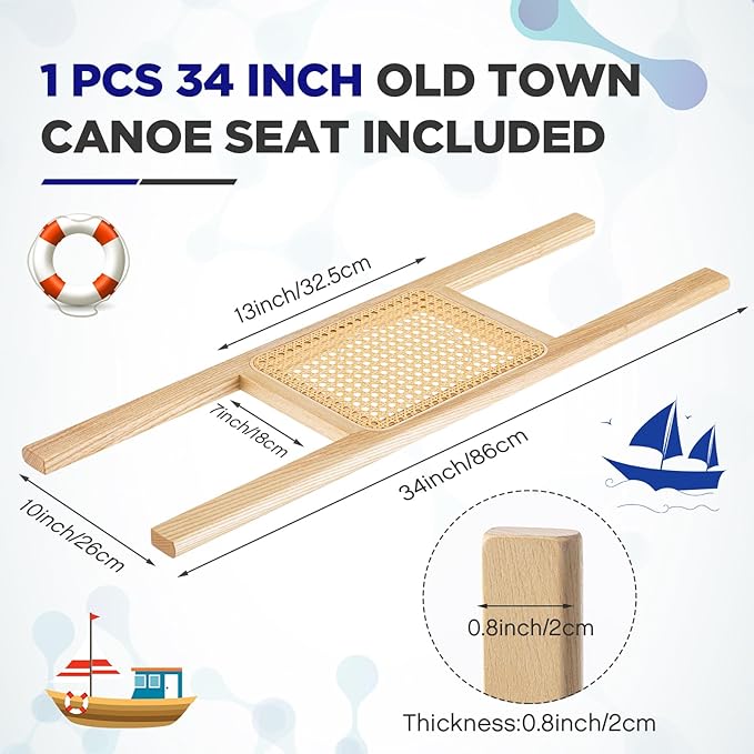 34 Inch Canoe Seat Cane Seat Outdoor Caned Canoe Seat for Canoe Kayak Boat