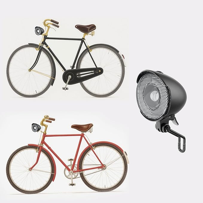 New Version 350Lumen High-Brightness Headlights Retro Bicycle Headlights Classic Retro Night Riding Safety Bicycle Fog Lights Headlights with Bracket