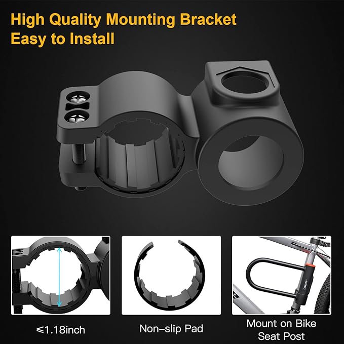 Heavy Duty U Lock - 16mm Bicycle Lock with 3 Keys for Road & Mountain Bikes