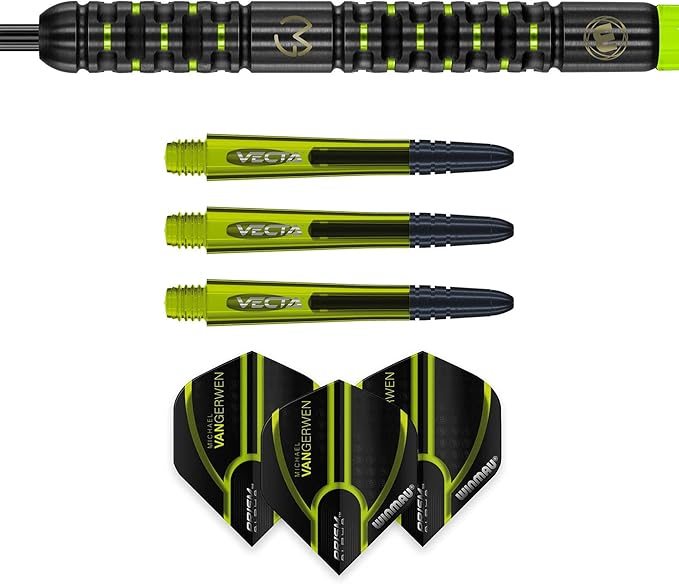 Winmau Michael Van Gerwen MvG Adrenalin 90% Tungsten Darts Set with Flights and Stems (Shafts)