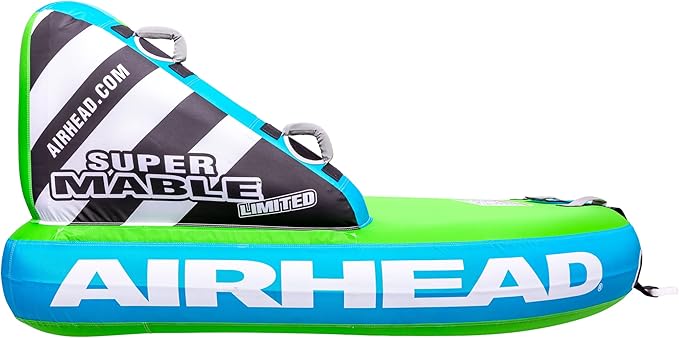 Airhead Mable Inflatable Towable Tube, 1-4 Rider Models, Dual Tow Points, Full Nylon Cover, EVA Foam Pads, Patented Speed Valve, Boat Tubes and Towables