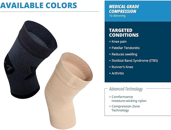 OS1st KS7 Performance Knee Brace with Compression Zone Technology–Stabilizing Knee Sleeve for Pain Relief, Patella Support, Running, Arthritis, Men & Women