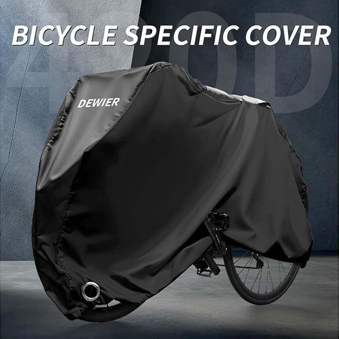 Bike Cover Waterproof Outdoor 420D Heavy Duty Ripstop XL Fits 1 or 2 Bikes with Lock Holes and Buckles Wind and Snowproof for All Season Use on Mountain Road Electric Bicycles