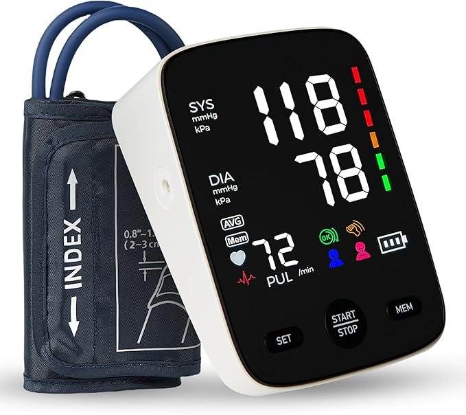 Blood Pressure Monitor, Automatic Upper Arm Blood Pressure Machine with 2x120 Readout, 9 to 17 Inch Adjustable Large Cuff 5 Inch Backlit Large Screen, Arrhythmia and Home Hypertension Detector
