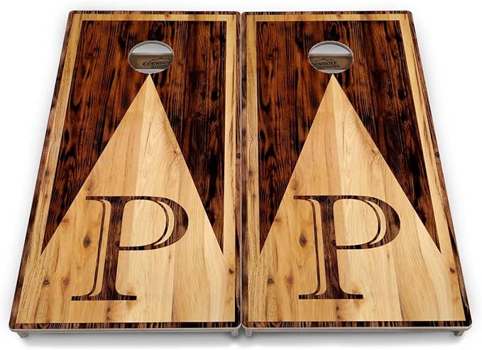 Tournament Cornhole Boards - Regulation 2'x4' Set 3/4" Baltic Birch - Bags Sold Separatetly (Wood Letter Design)