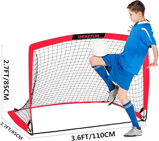 Soccer Goal with Carry Bag, 10/9MM Strengthen Pole, Arched Design, Kids Soccer Goals for Backyard Set 5x 3.1/3.6x2.7/2.9x2.4ft Portable Pop Up Soccer Nets for Toddler, Adults, Youth Games, Play, Gifts