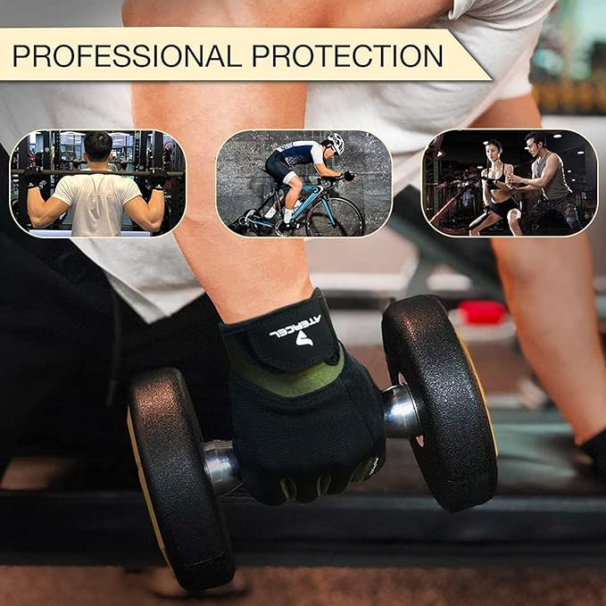 ATERCEL Workout Gloves for Men and Women, Exercise Gloves for Weight Lifting, Cycling, Gym, Training, Breathable and Snug fit