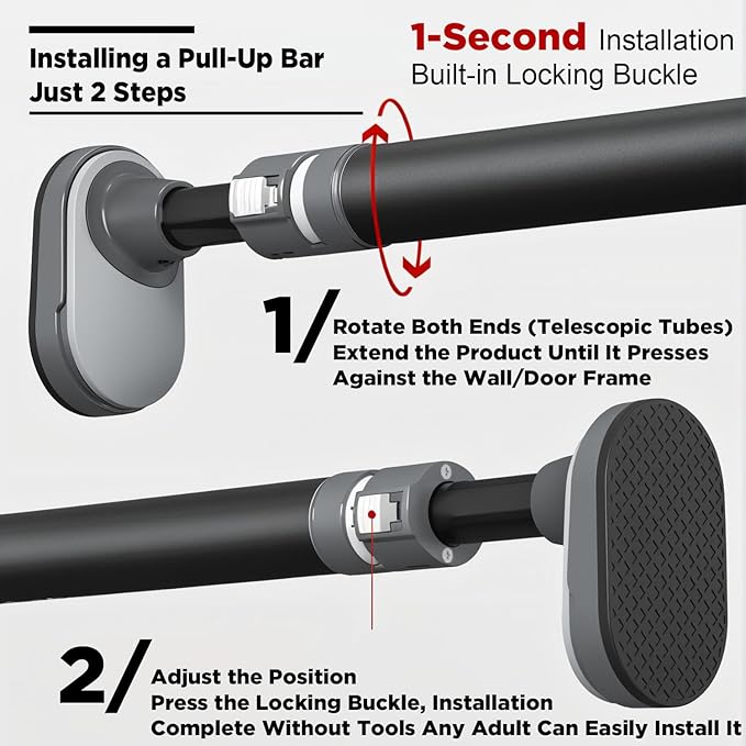 Door Frame Pull-Up Bar, Chin Up Exercise Bar for Home Fitness
