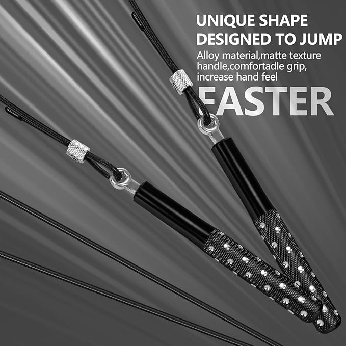 Jump Rope, Wastou Speed Jumping Rope for Training Fitness Exercise, Adjustable Adults Workout Skipping Rope for Men, Women, Kids, Girls