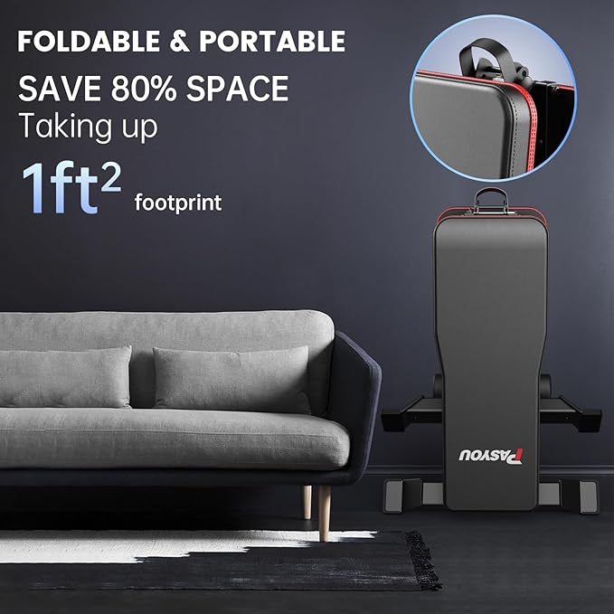 PASYOU Adjustable Weight Bench Full Body Workout Multi-Purpose Foldable Incline Decline Exercise Workout Bench for Home Gym